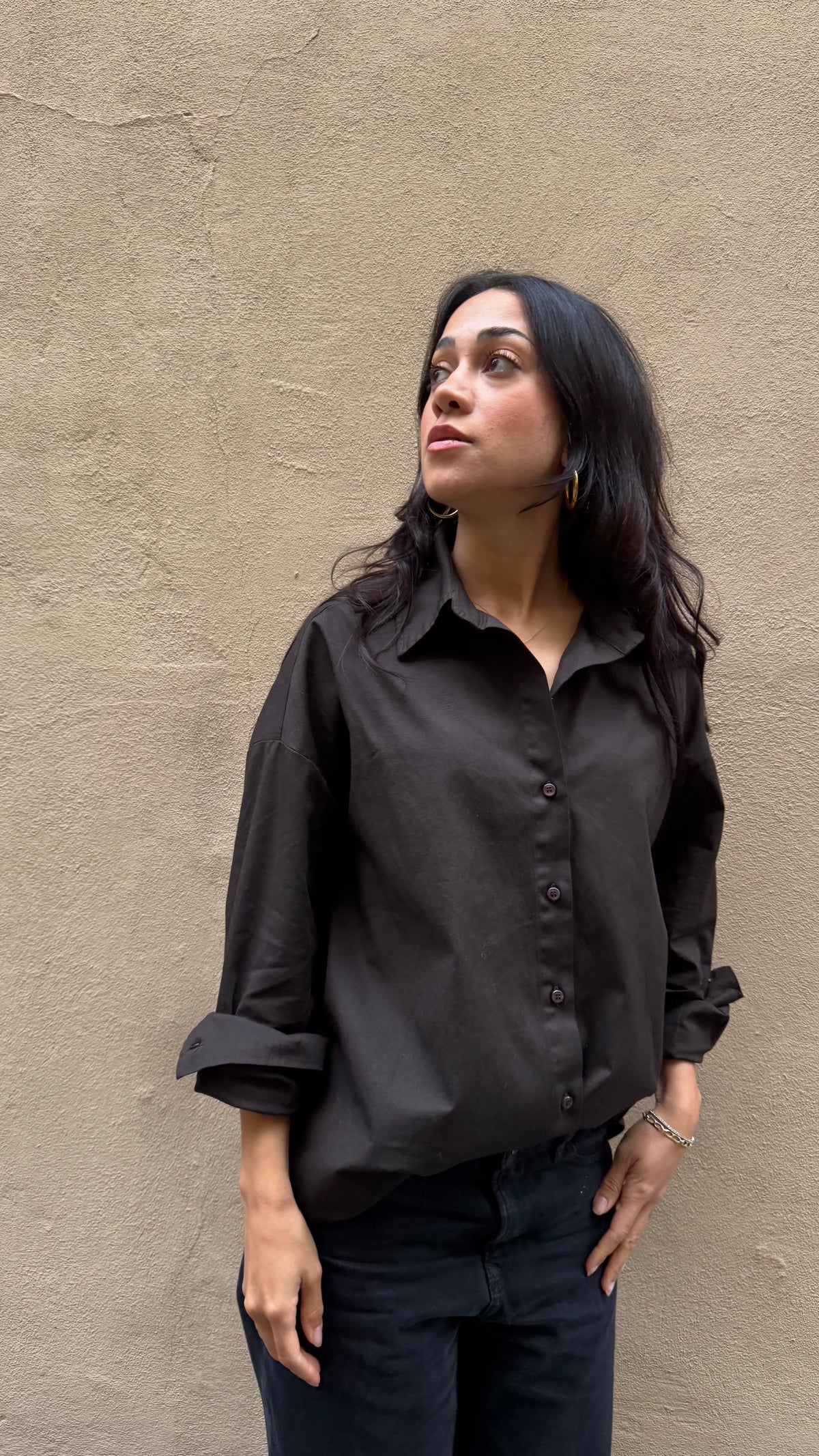 KIM & KATE The Boyfriend blouse Espresso