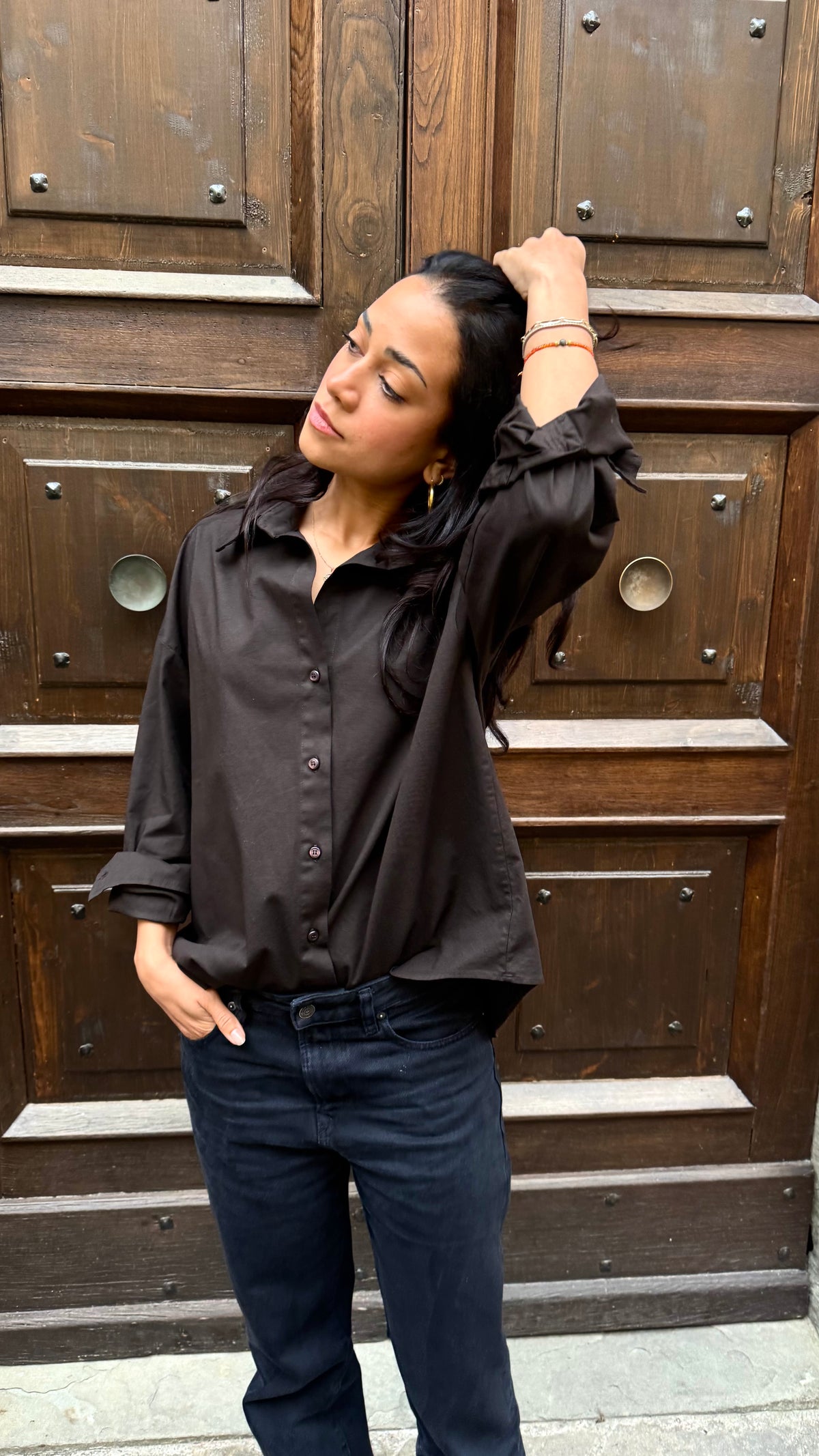 KIM & KATE The Boyfriend blouse Espresso