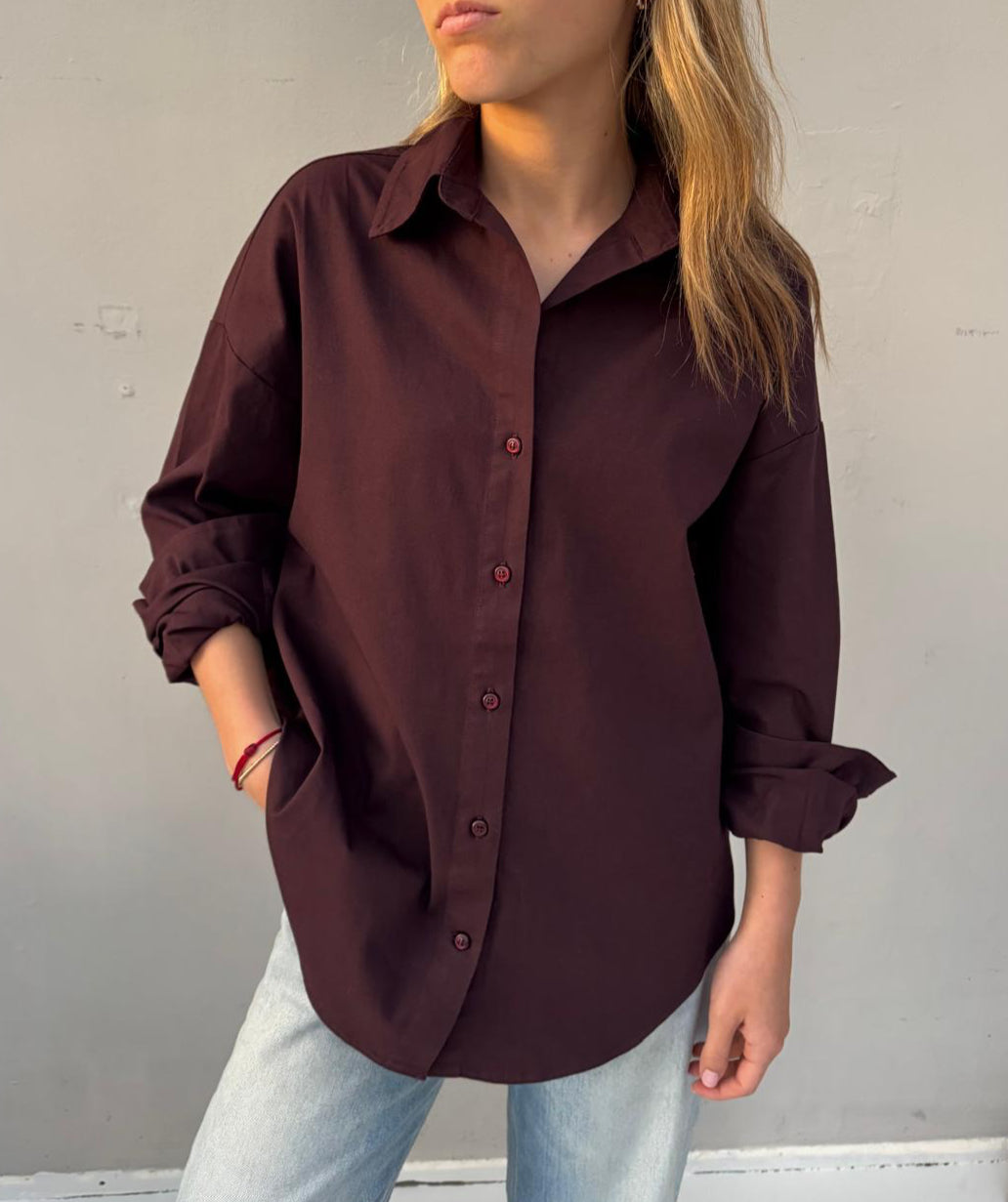 KIM & KATE The Boyfriend blouse Espresso
