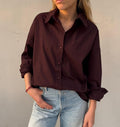 KIM & KATE The Boyfriend blouse Espresso